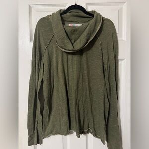 Olive Green Cowl Neck Sweater